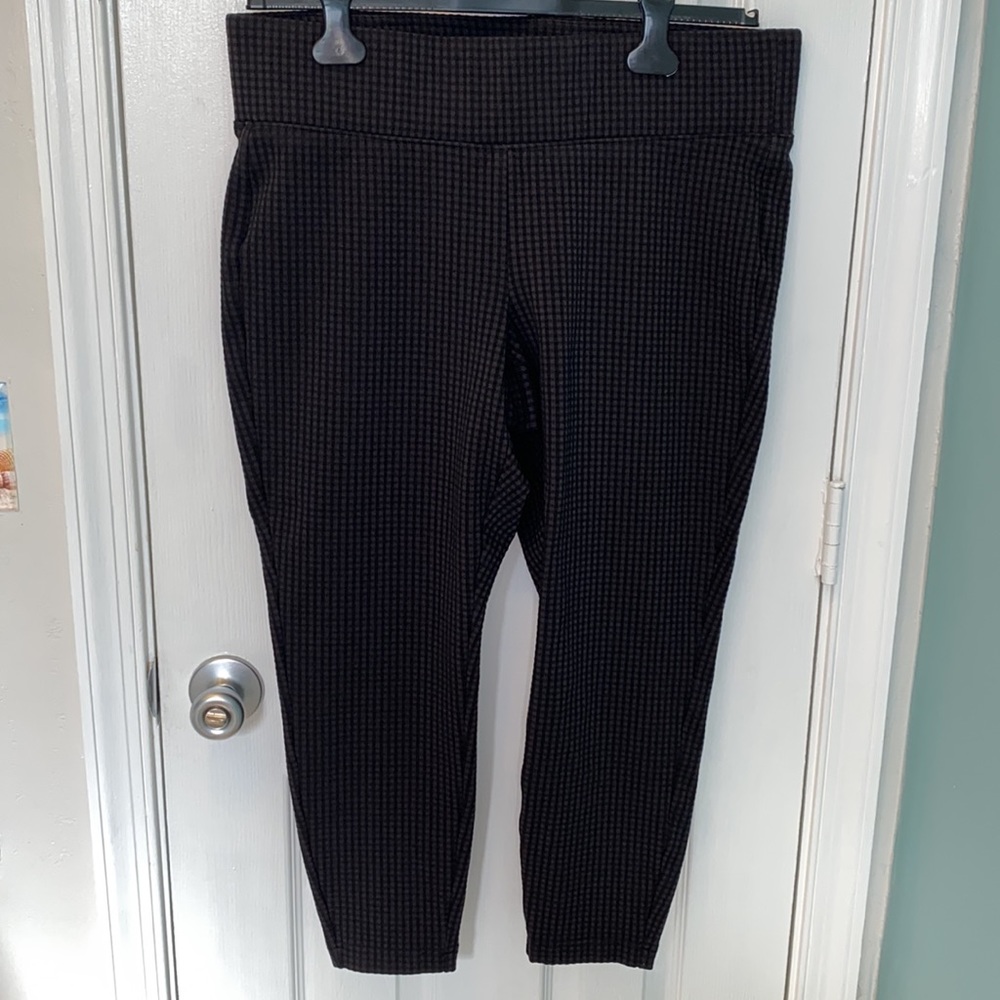 Torrid Black Mini Check Pixie Pants - image 2